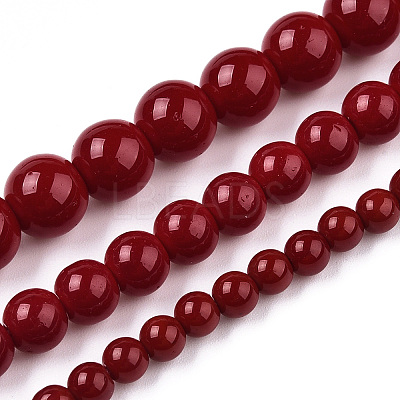Opaque Solid Color Glass Beads Strands X-GLAA-T032-P6mm-05-1