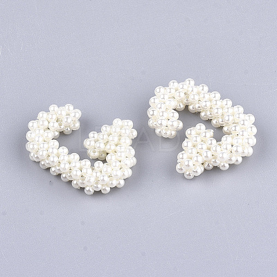 Handmade ABS Plastic Imitation Pearl Woven Beads FIND-T039-18-G-1