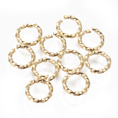 304 Stainless Steel Twisted Open Jump Rings STAS-L233-008B-G-1