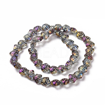 Transparent Electroplate Glass Beads Strands LS-GLAA-C025-01G-1