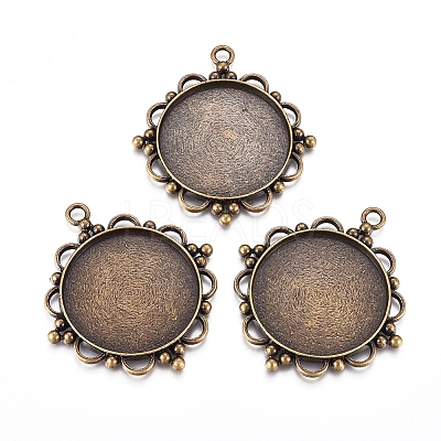 Tibetan Style Zinc Alloy Pendant Cabochon Settings LS-X-TIBEP-M003-16AB-NR-1