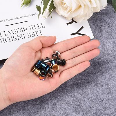 12Pcs 6 Colors 316 Surgical Stainless Steel Screw Ear Gauges Flesh Tunnels Plugs STAS-YW0001-15-1