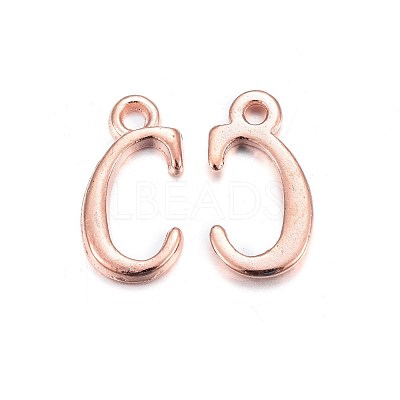 Rose Gold Plated Alloy Letter Pendants X-PALLOY-J718-01RG-C-1