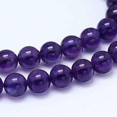 Natural Amethyst Round Bead Strands X-G-M212-6mm-04A-1