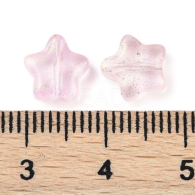 Transparent Spray Painted Frosted Glass Beads GLAA-NH0003-01C-1