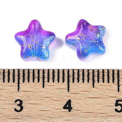 Transparent Spray Painted Frosted Glass Beads X2-GLAA-NH0003-01F-1