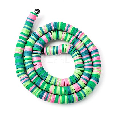 Handmade Polymer Clay Beads Strands CLAY-R089-6mm-T02B-36-1