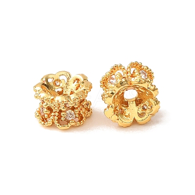 Brass Micro Pave Cubic Zirconia Beads CU-CBA54A3-02G-02-1