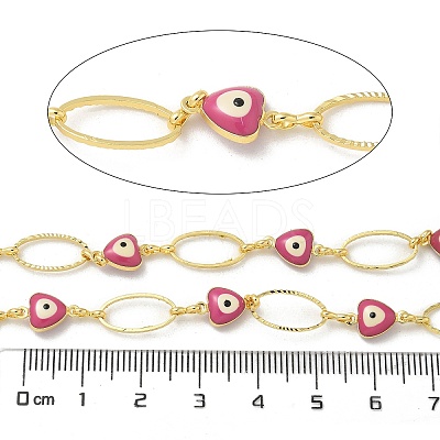 Rack Plating Brass Enamel Link Chains CHC-P012-09G-01-1