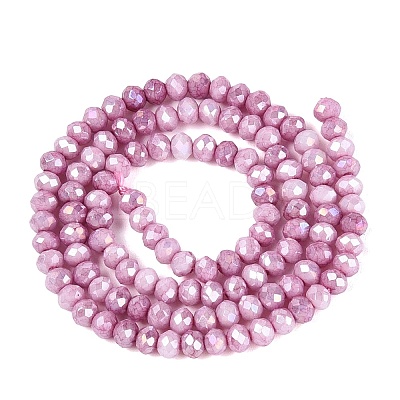 Anti-Tarnish Electroplate Rondelle Glass Beads Strands EGLA-T021-3mm-17-12-1