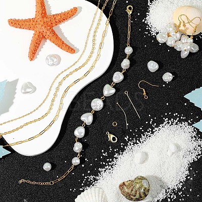 DIY Imitation Pearl Earring Bracelet Making Kit DIY-SC0022-07-1