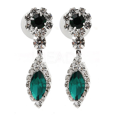 Horse Eye Alloy Rhinestone Necklaces & Stud Earring Sets for Women SJEW-U001-01P-06-1