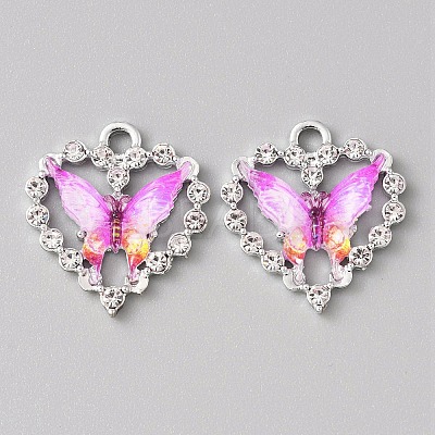 Platinum Alloy Rhinestone Pendants FIND-TAC0008-69P-03-1