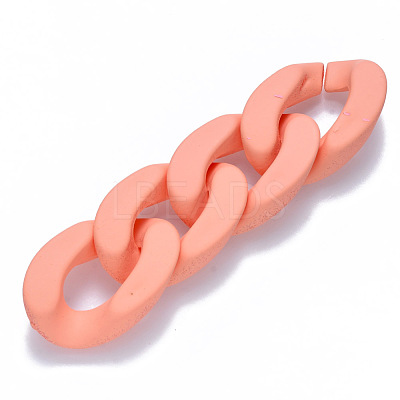 Opaque Spray Painted Acrylic Linking Rings OACR-S036-001B-I02-1