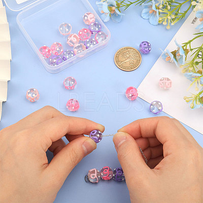 24Pcs 3 Colors Transparent Glass Round Beads GLAA-CA0001-55-1