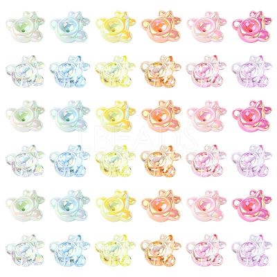 20Pcs 2 Styles Luminous UV Plating Opaque Acrylic Beads MACR-YW0004-73-1
