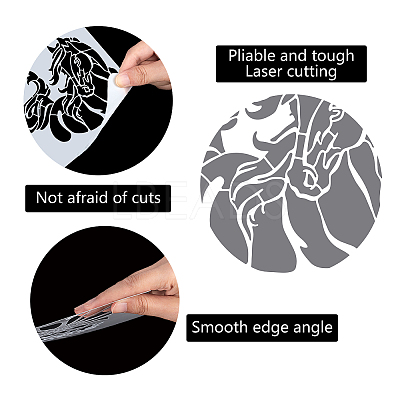 PET Plastic Drawing Painting Stencils Templates DIY-WH0244-170-1