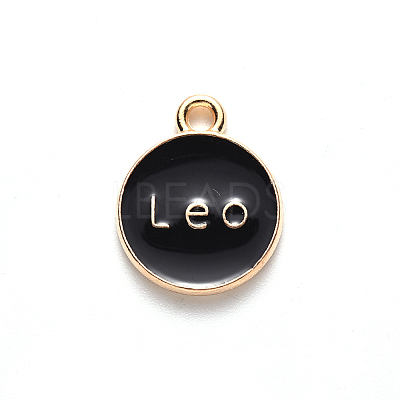 Alloy Enamel Pendants X-ENAM-S124-01B-08G-1