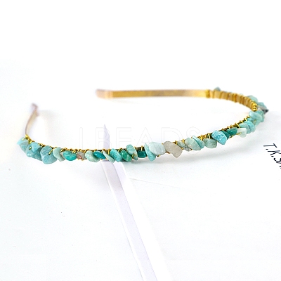 Natural Amazonite Hair Bands PW-WGC1C33-25-1