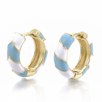 Brass Huggie Hoop Earrings EJEW-S209-04C-1