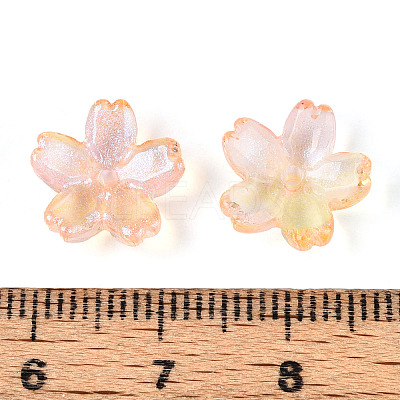 Baking Paint Transparent Glass Bead Caps DGLA-N014-06B-06-1