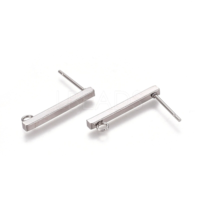 Non-Tarnish 304 Stainless Steel Stud Earring Findings X-STAS-E482-03A-P-1
