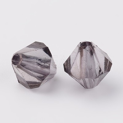 Faceted Bicone Transparent Acrylic Beads X-DBB4mm-60-1