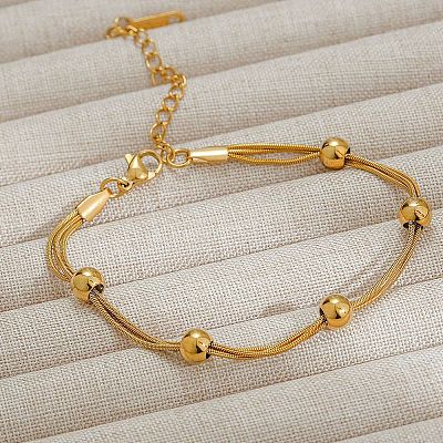 304 Stainless Steel Multi-strand Bracelets LS-BJEW-Q040-01G-1