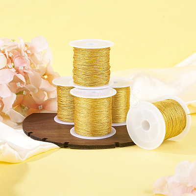 5 Rolls 5 Sizes Round PET Metallic Thread MCOR-TA0001-02B-1