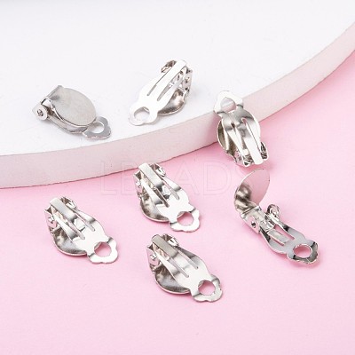 Iron Clip-on Earring Settings IFIN-R204-09-1
