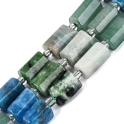 Natural Ruby in Zoisite & Flower Amazonite & Green Aventurine & Apatite Beads Strands G-Q614-01A-03-1