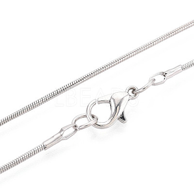 1MM Iron Round Snake Chain Necklaces NJEW-R171-01-A-1