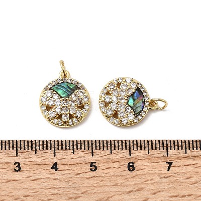Brass Micro Pave Cubic Zirconia Pendants KK-K384-08G-1