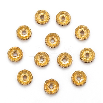 Iron Crystal Rhinestone Spacer Beads RB-A007-10MM-G-1