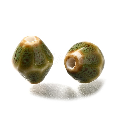 Vintage Style Glazed Ceramic Porcelain Beads PORC-H013-01-21-1