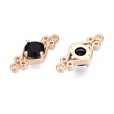 Brass Pave Faceted Glass Connector Charms FIND-T070-03B-1