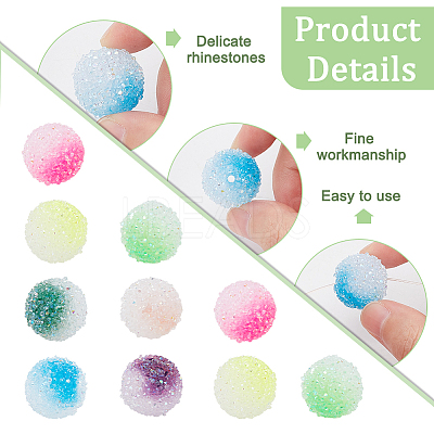 28Pcs 7 Colors Frosted Acrylic Beads MACR-PH0002-19-1