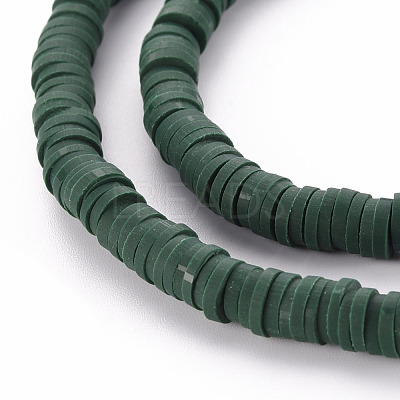 Flat Round Handmade Polymer Clay Beads CLAY-R067-6.0mm-49-1