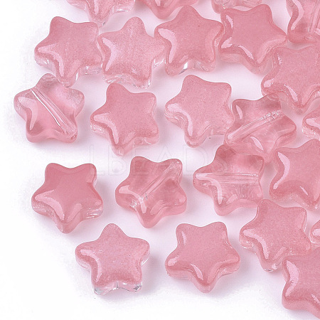 Transparent Spray Painted Glass Beads X-GLAA-N035-01-A03-1