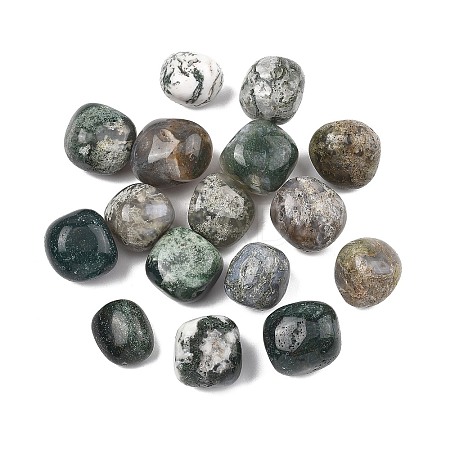 Natural Moss Agate Beads G-G348-01B-04-1