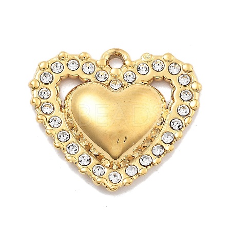 304 Stainless Steel Rhinestone Pendants STAS-R155-035A-G-1