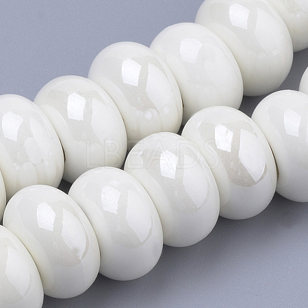 Glazed Porcelain Rondelle Beads PORC-Q219-15x9-F26-1
