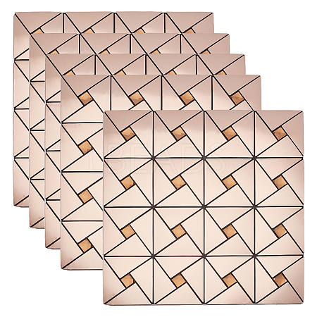 Square Mosaic Aluminum Plastic Self-Adhesive Wall Stickers DIY-WH0257-15B-1