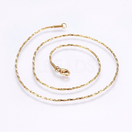 304 Stainless Steel Boston Link Chain Necklaces NJEW-F221-10G-B-1
