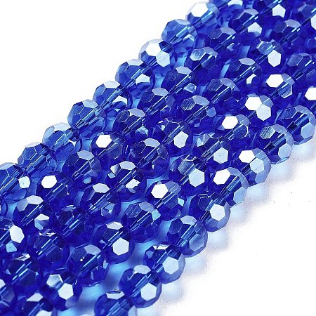 Electroplate Transparent Glass Beads Strands EGLA-A035-T6mm-A21-1