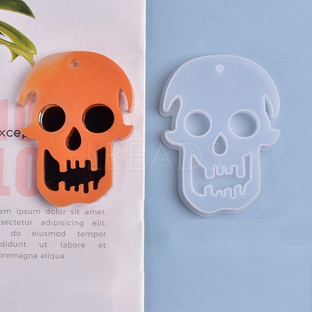 Halloween DIY Skull Pendant Silicone Statue Molds DIY-P006-41-1