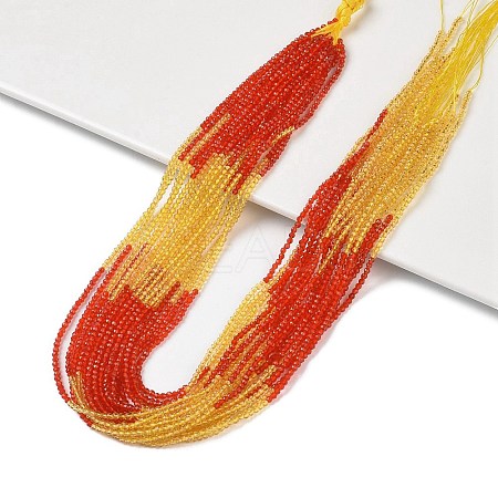 Transparent Gradient Color Glass Beads Strands GLAA-H021-01A-38-1