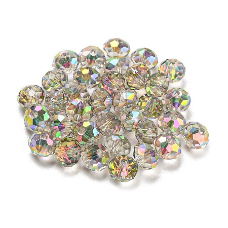 Transparent Electroplate Glass Beads GLAA-L046-02C-1