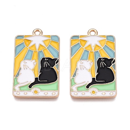 Tarot Card Theme Alloy Enamel Pendants ENAM-T020-51C-01-1