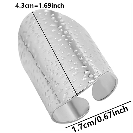304 Stainless Steel Open Cuff Ring PW-WG41394-01-1